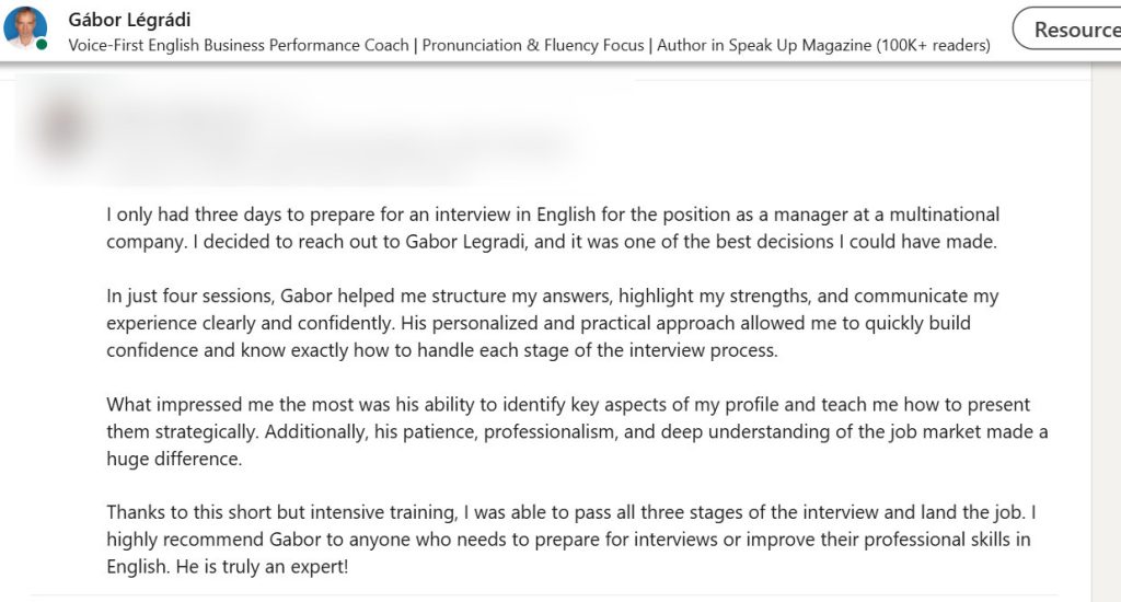 Client review - Account Manager